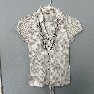 No Boundaries Black and White Polka Dot Blouse